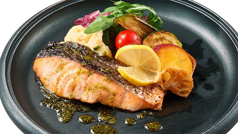 サーモンステーキプレート